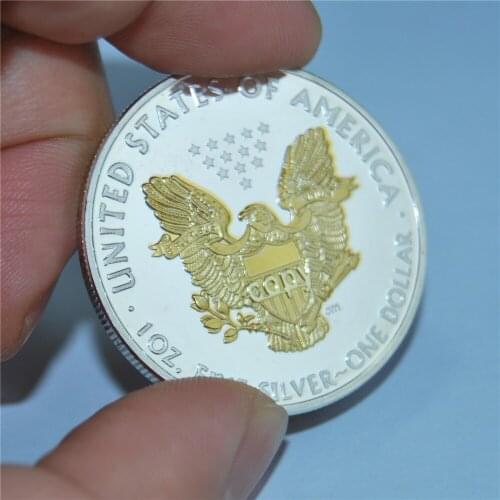 Free shipping 3pcs/lot,2013 1 Oz Silver/Gold American Eagle Coin, plated Gold silver