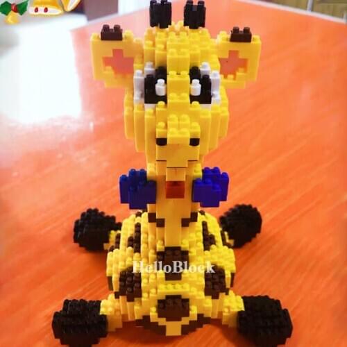 Balody 16083 Cute Yellow Giraffe Mini Diamond Building Blocks Animal Pet 3D Model DIY Bricks Toy for Children Birthday Gift