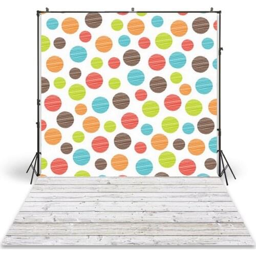 HUAYI Photography Backdrop Newborns Baby Child Photo Booth Background Colorful Polka Dots Customize Photo Backdrops D-8004