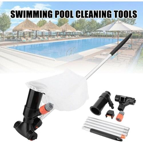 Hot Pool Vacuum Cleaner Kit with Mesh Bags Portable Pool Vacuum Jet Cleaner Pool Supplies with 5 Section Pole N66