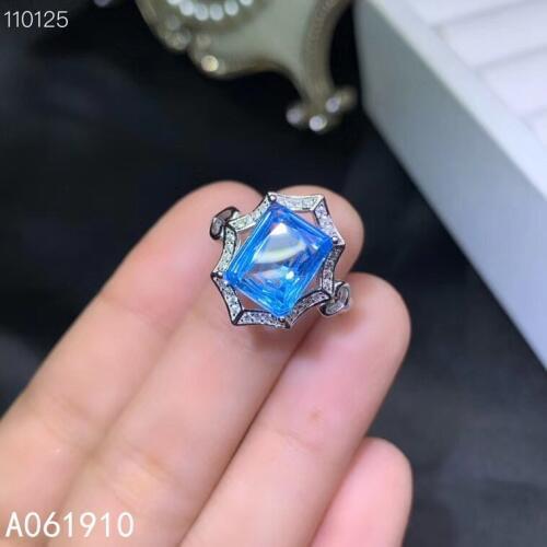 KJJEAXCMY boutique jewelry 925 sterling silver inlaid Natural topaz ring female support detection popular