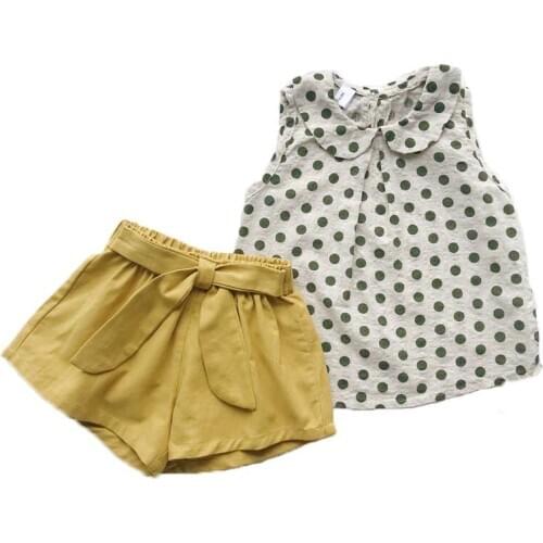 Baby Girls Clothing Sets 2019 Summer Baby Girls Dot Small T shirts + Shorts 2pcs Childrens Clothing Sets Kids Suits