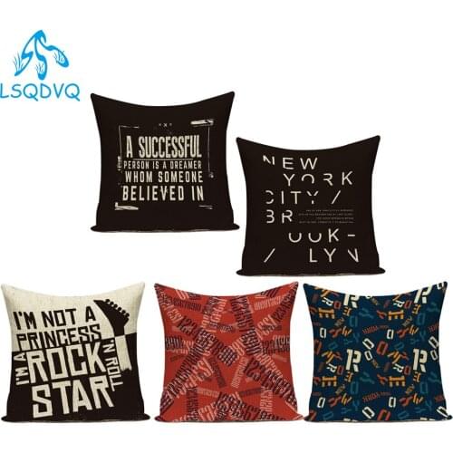 Letter Colorful Home Decorative Pillows Polyester Rock Sofa Cushion Cover for Bedroom Car Living Room Decoration Pillowcase