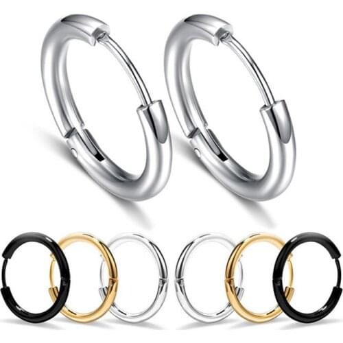1 pairs of round earrings mens womens round titanium steel earrings mens jewelry accessories fashionable rock style punk