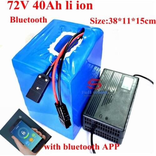 72v 40Ah li-ion battery bluetooth BMS APP lithium ion for 5000w 3000w bicycle scooter bike Motorcycle +5A charger