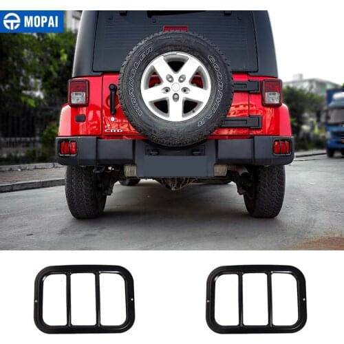 MOPAI Metal Car Exterior Rear Tail Fog Light Lamp Cover Protect Accessories for Jeep Wrangler JK 2007-2018 Car Styling