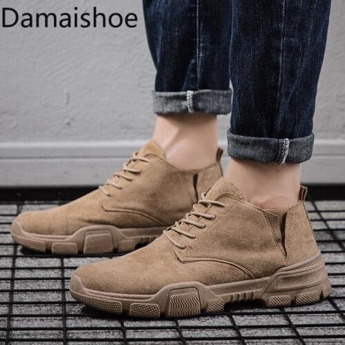 Mens shoe Martens Boots British Style Vintage High-Top Shoes Spring and Autumn New Leisure Trendy Versatile Mens Leather Shoes