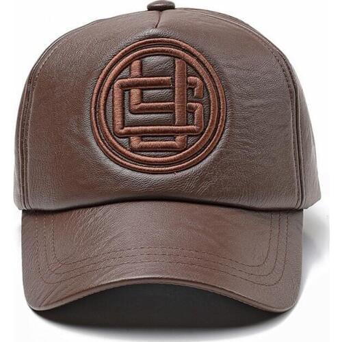 PU warm hats man autumn winter adjustable baseball caps