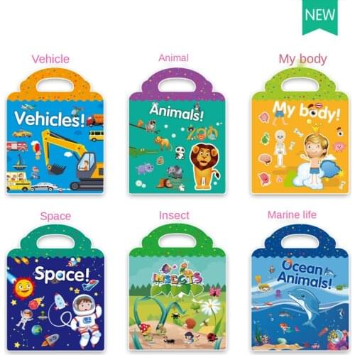 Focus DIY for fun body animal insect ocean childrens scene stickers early education toys animal my body stickers sticker pack