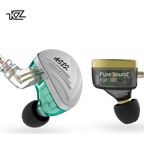 KZ AS12 Earphones 12BA Balanced Armature Drives HIFI Bass In Ear Monitor Headset Noise Cancelling Earbuds Zinc Alloy Headphones