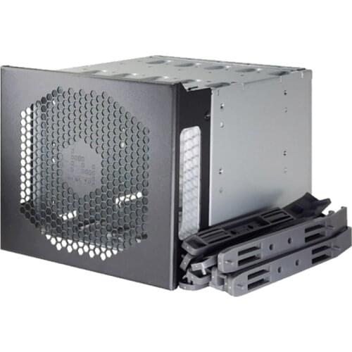 2021 NewAluminum Alloy Hard Drive Cage, 5 inch to 5x 3.5" SAS Rack Adapter Computer SATA HDD Hard Driver Tray Caddy CD-ROM Slot