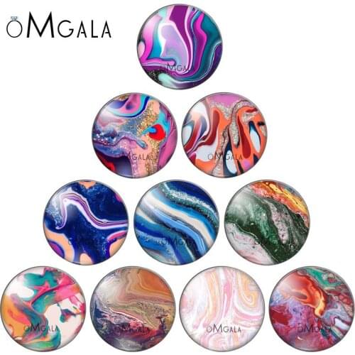 New Beauty Colorful Texture Patterns 10pcs mixed 12mm/16mm/18mm/25mm Round photo glass cabochon demo flat back Making findings