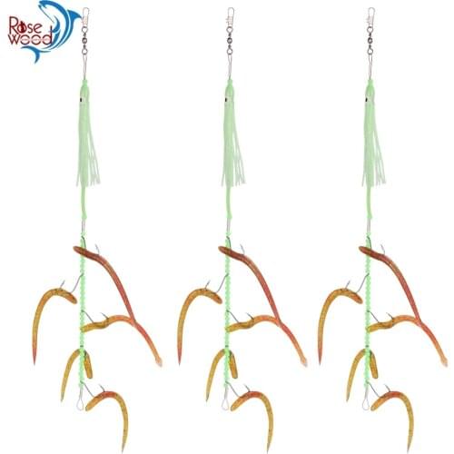 RoseWood 36.5cm 8g High Carbon Steel Luminous Fishing Jig Head Octopus Fishhooks Big Squid Soft Bait With Hook Fishing Tackle