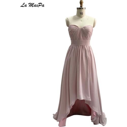 Pleated Sweetheart High Low Bridesmaid Dress CMT109