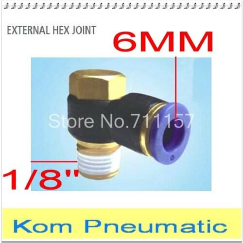 10pcs/lot Pneumatic APH PH 6-01 Hexagon Head Male Air Fitting 6mm To 1/8" 1/8 Inch Push In Tube Pipe Hose Joint Quick Connector