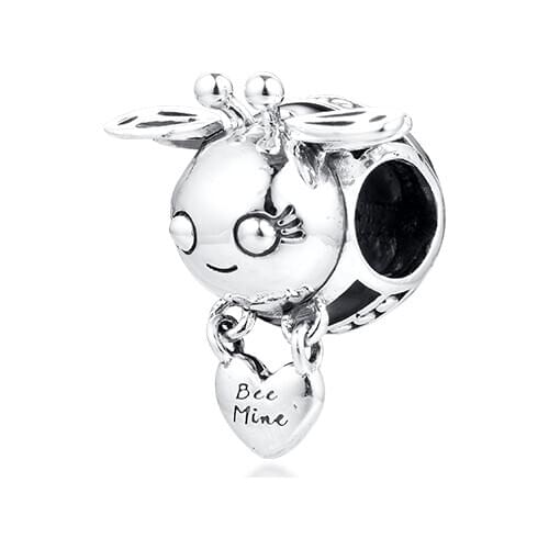 Fits for Pandora Beads Bracelets Bee Mine Charms 100% 925 Sterling Silver Jewelry Free Shipping