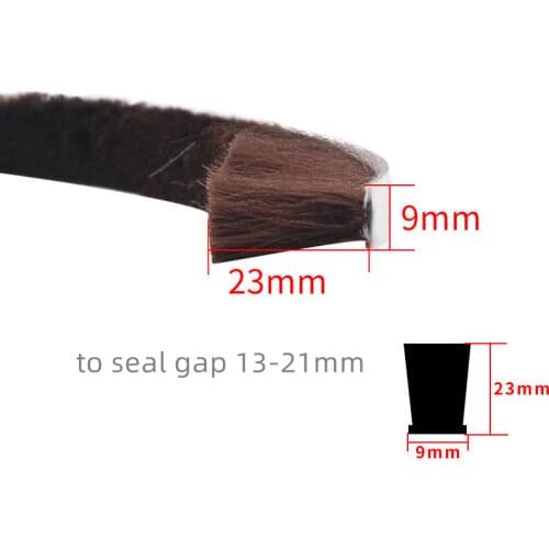 Self-adhesive Wool Pile Seals Sliding Door Screen Window Bristles Seals Brush Weatherstrip 9x23mm Brown odd