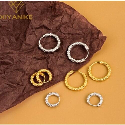 XIYANIKE 925 Sterling Silver Korean Geometry Flower Starry Earrings Female Simple Temperament All-match Handmade Oorbellen Gift