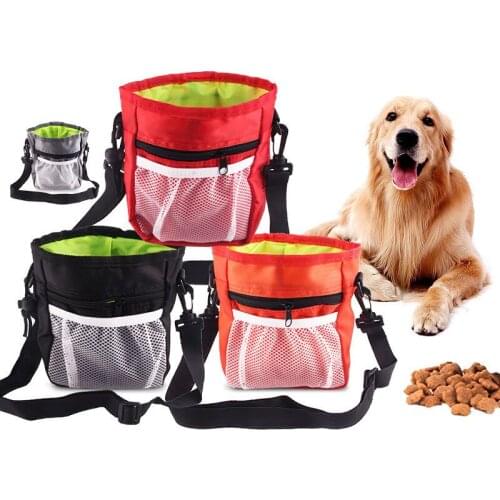 Two-in-one Foldable Dog Snack Bag Portable Pet Training Bag Outdoor Waist Bag Strong Resistance Large Capacity Puppy Products