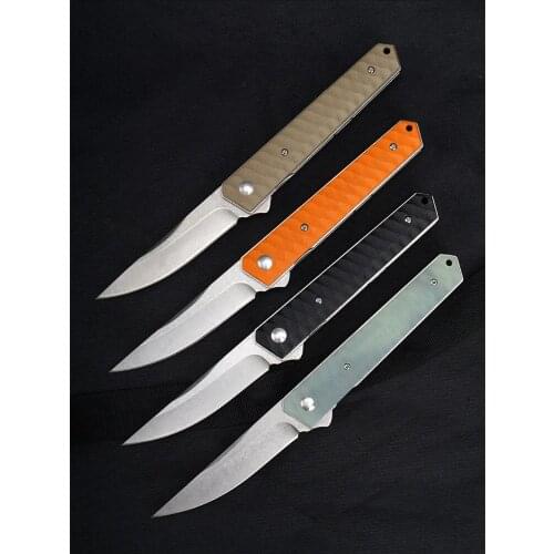 Folding Knife D2 Blade Pocket Camping Survival Tactical Fruit Flipper G10 Handle Kitchen Outdoor Gift EDC Tool Knife