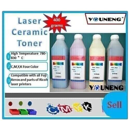 Compatible bulk laser ceramic toner for xerox 6510 6500 215 color copier,ceramic toner powder CMYK 100g/color 400g