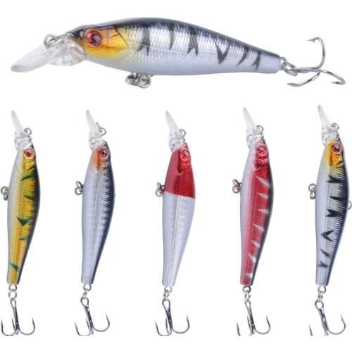 1Pcs Wobblers Tackle Bass Trout Bait Fishing Lure Minnow Wobbler 8cm 8.4g Hard Baits Diving 0.5-2m 3D eyes