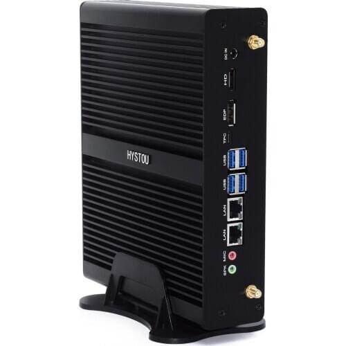 High Quality Intel 8th Quad Core i5 Fanless Mini PC Windows 10 Gaming Desktops HYSTOU System Unit PC Computers