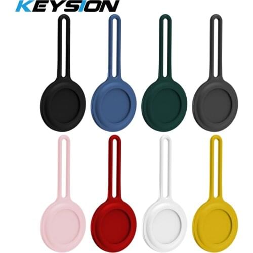KEYSION Protective Cover Shockproof Soft Silicone Case for AirTag Location Tracker Protector Loop for AirTag Bluetooth Tracker