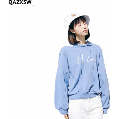 2019 New Autumn Korean Cotton Sweatshirts Women Hooded Head Thin section Loose Wild Hoodie Long Sleeve Top Student Tide SY039