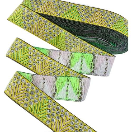 2.5CM Geometry Pattern Vintage Ethnic Embroidery Lace Ribbon Boho Lace Trim DIY Clothes Bag Accessories Embroidered Fabric