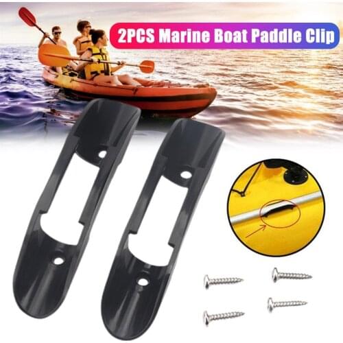 2pcs Black Marine Clip Detachable Kayak Paddle Clip Holder Paddle Oars Keeper Canoe Boat Deck Mount Oar Fixing Buckle Accessory