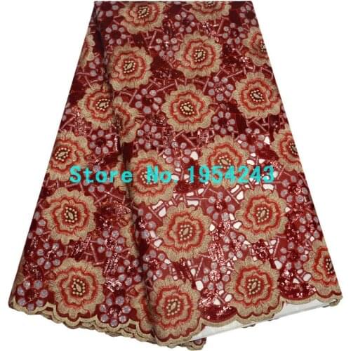2017 New arrival High Quality embroidered African Organza Lace With Sequins french tulle lace fabrics For Wedding Dress CX01-3