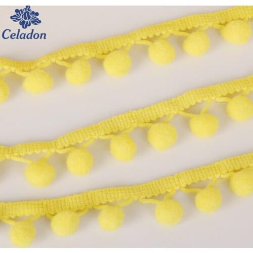 5 Yards Pom Pom Trim Ball Hot Sale 10-20mm MINI Pearl Pompom Fringe Ribbon Sewing Lace Kintted Fabric Handmade Craft Accessories
