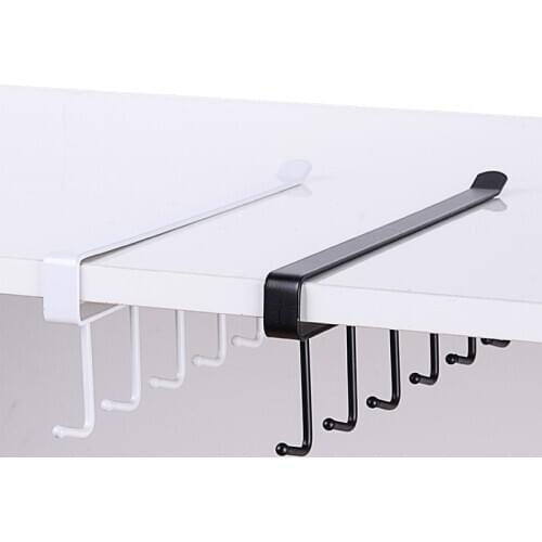 6 Hooks Cup Holder Hanger Hook Kitchen Under Shelf Storage Rack Cupboard Cup Holder Hanging Organizer Hook Home Kitchen Decor