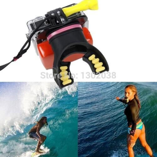 Gopro Accessories Gopro Mouth Mount Adapter+Float+3M For Go Pro Hero 4 3 3+ SJ4000 Xiaoyi Camera Fit Surfing and Diving Sports