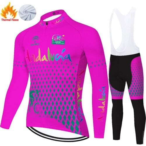 Andalucia Winter Thermal Fleece Equipamento Camiseta Malliot 2021 Masculino Ropa Ciclismo Ropa De Ciclismo Para Hombre