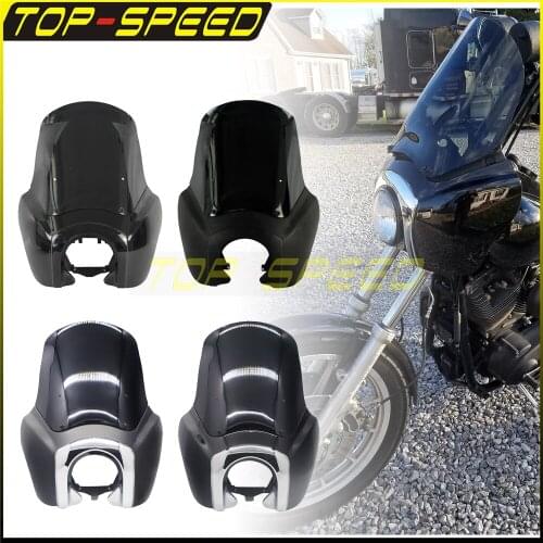 For Harley Dyna Street Bob Fat Bob Motorbike Black 5.75" Headlight Fairing Sport Front Fairing for Cafe Racer Chopper Softail