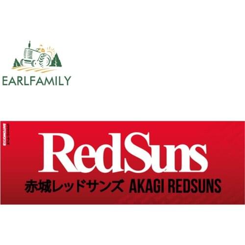 EARLFAMILY 13cm x 4.6cm for Akagi Redsund Car Sticker Cartoon Motorcycle DIY Decal Waterproof Scratch-Proof Car Door Protector