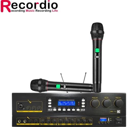 GAW-L1000 Professional Wireless Microphone Kit 650W*2 Powerful Power Amplifier 3 In 1 Set For Family Party Karaoke Stage