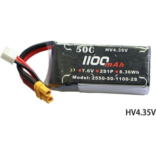 HV4.35V 1100MAH Lipo Battery HV 2S 3S 4S 5S 6S 7.6V 11.4V 15.2V 19V 22.8V XT30 Plug Connector for FPV Racing Drone Car model