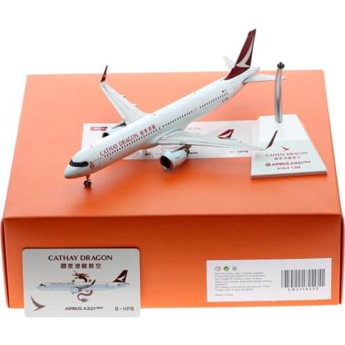 1:200 Alloy Collectible Plane Gift JC Wings EW221N005 CATHAY DRAGON Airbus A321NEO Diecast Aircraft Jet Model B-HPB With Stand