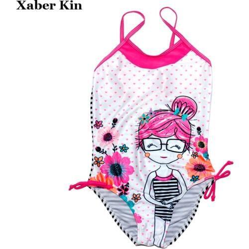 Girls Cartoon Swimsuit One-Piece Swimming Suits Children Cute Swimwear Girls Bathing Suits Lovely Beachwear Girls G8-K439