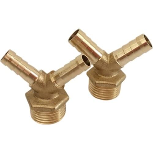 Brass Two Barb Hose Fitting 1/2"BSP Male Thread 8mm/10mm Hose Tube Water spray device Barbed Coupling Connector Adapter