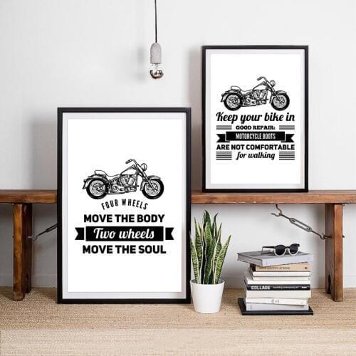Motorcycle Quote For Garage Posters and Prints Wall Pictures Inspirational Wall Art Canvas Painting Boys Room Home Art Decor