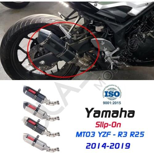 MT-03 MT03 Motorcycle Exhaust Muffler Pipe Middle Link Pipe Escape FOR YAMAHA YZF-R3 R3 R25 R30 2014 to 2019 Slip On Exhaust
