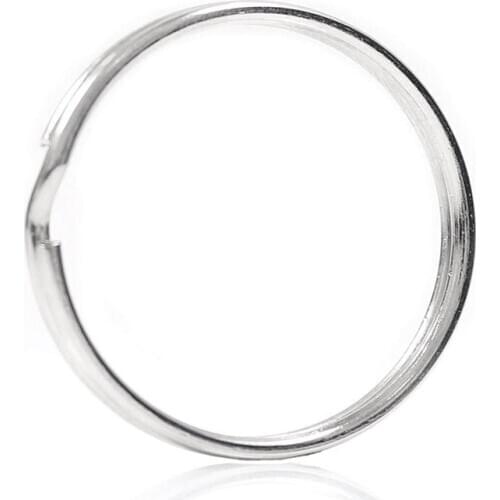 10X Quality 50Mm Keyring Split Ring Set Heavy Duty Large Nickel Key Loop Sprung Hoop