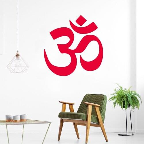 Holy Symbol Om Wall Decals Living Room Home Decoration Yoga Vinyl Stickers Wallpaper Bedroom Hinduism Sticker Murals AUM P44