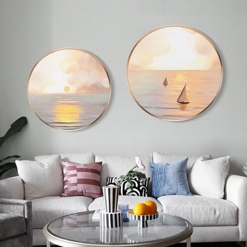 Abstract Seascape Wall Art Poster Scandinavian Sunrise Canvas Print Nordic Bedroom Painting Decorative Picture Modern Home Decor