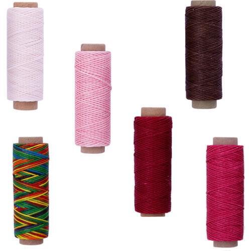 50 Meters Useful 0.8mm 150D Leather Waxed Thread Cord for Hand Stitching Thread Flat Waxed Sewing Line DIY Sewing Tool