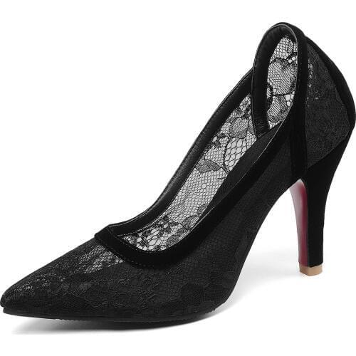 2019 age season high new joker white gauze with point size code 28-54 shallow mouth pointed single shoes